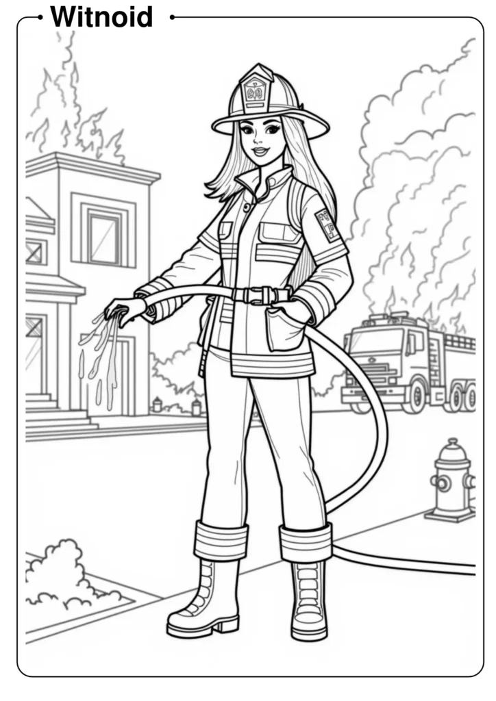 Firefighter Barbie at Emergency Scene