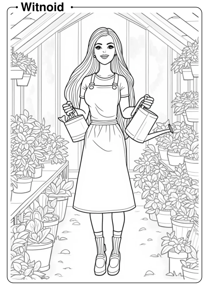 Gardener Barbie in Greenhouse