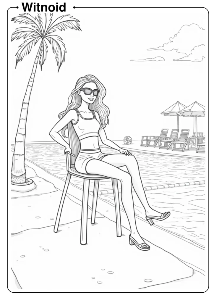 Lifeguard Barbie at Pool