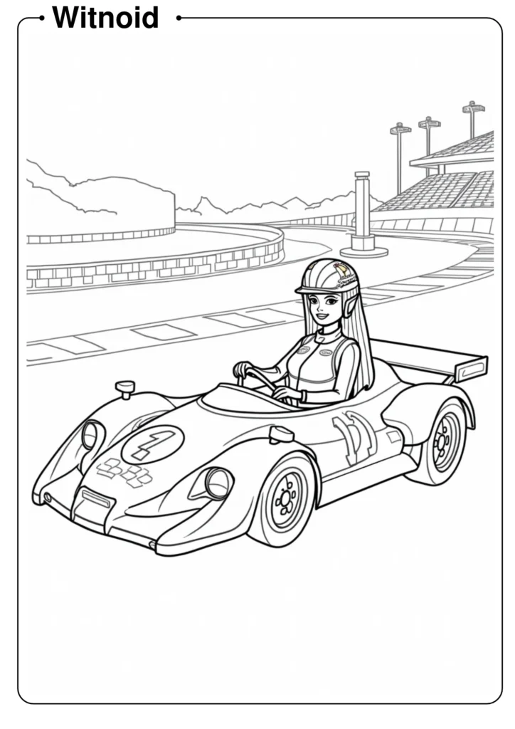 Race Car Driver Barbie at Speedway
