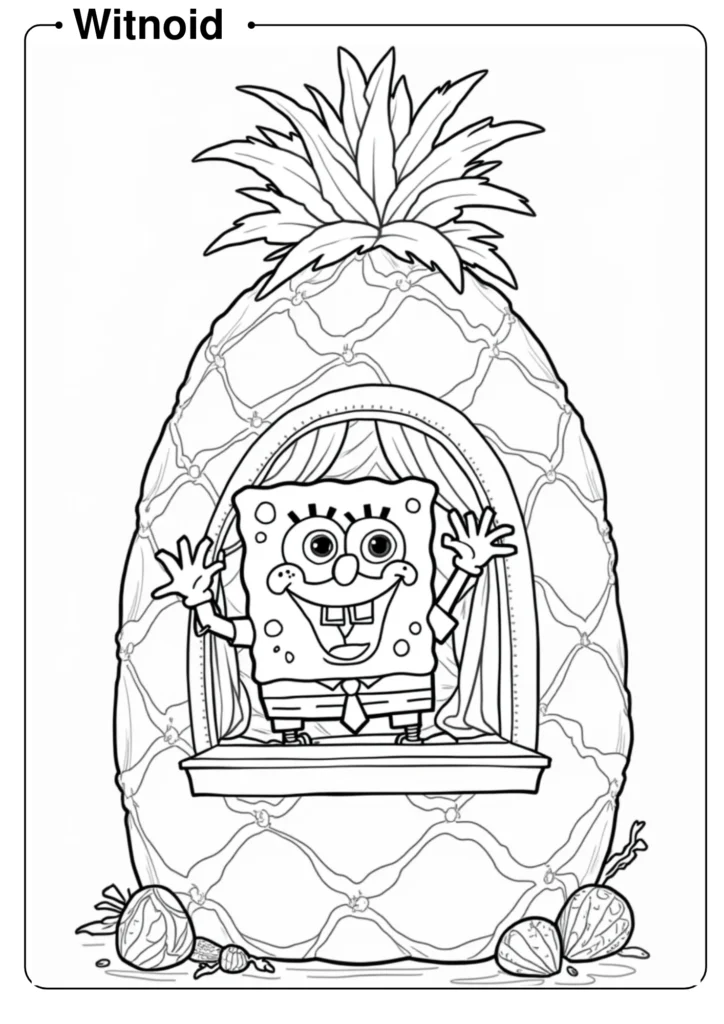 SpongeBob in a Pineapple House Window 