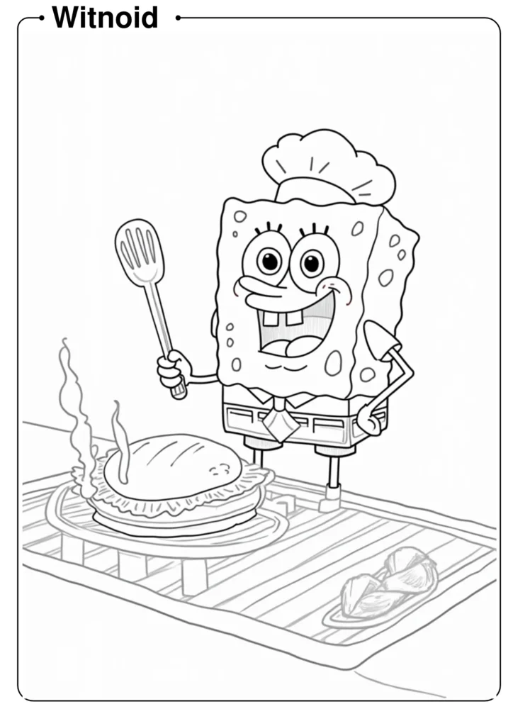 SpongeBob is cooking 