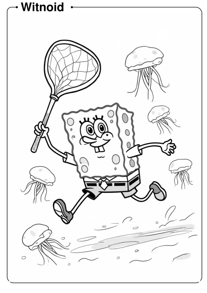 SpongeBob on a jellyfishing adventure 